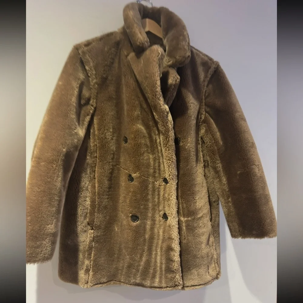 J.Crew Women's Faux-fur peacoat Size L - Picture 4 of 6